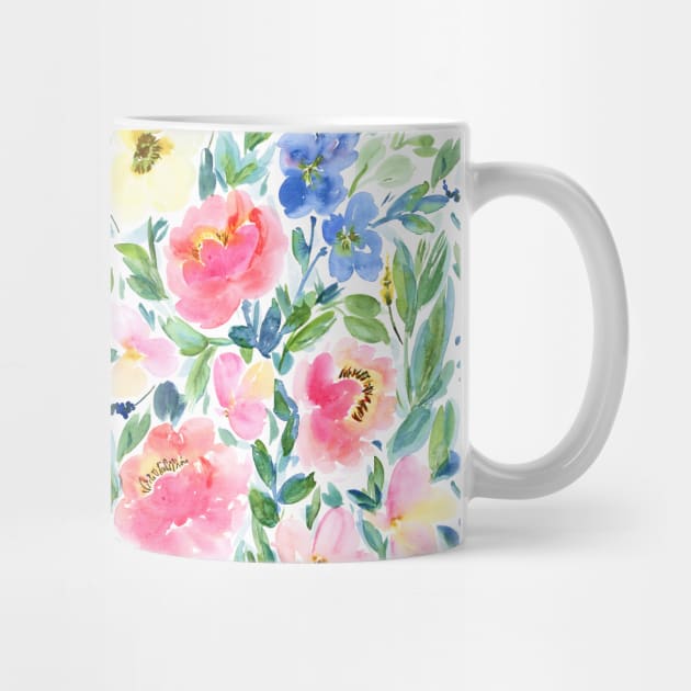 Watercolor painted floral print by LThomasDesigns